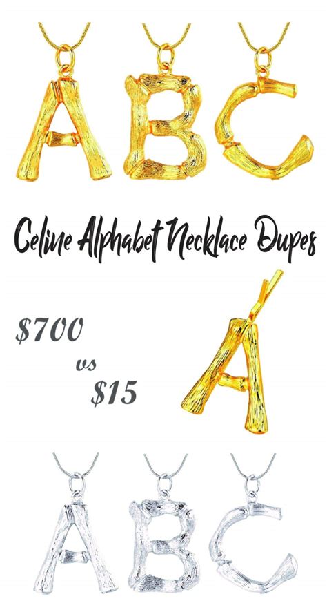 celine necklace dupe|celine alphabet necklaces.